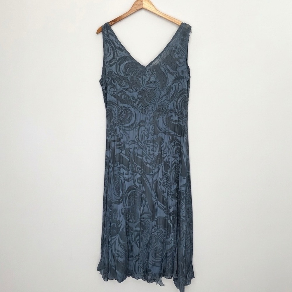 Komarov Ethereal Water Nymph Shimmer Chiffon Asymmetric Dress Large Maxi Fairy - Picture 2 of 9
